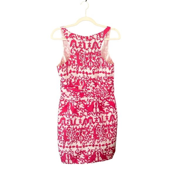 Cynthia Steffe Abstract Pink and White Printed Sleeveless Mini Dress Size 8 - Picture 6 of 16